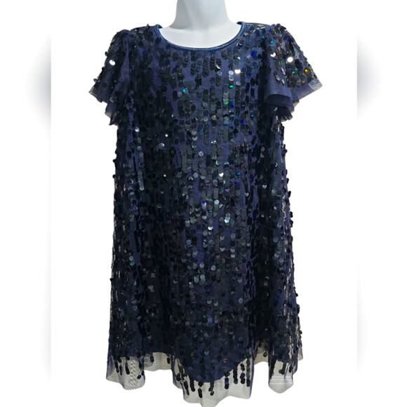 Navy Blue Sequined Dress - Picture 1 of 4